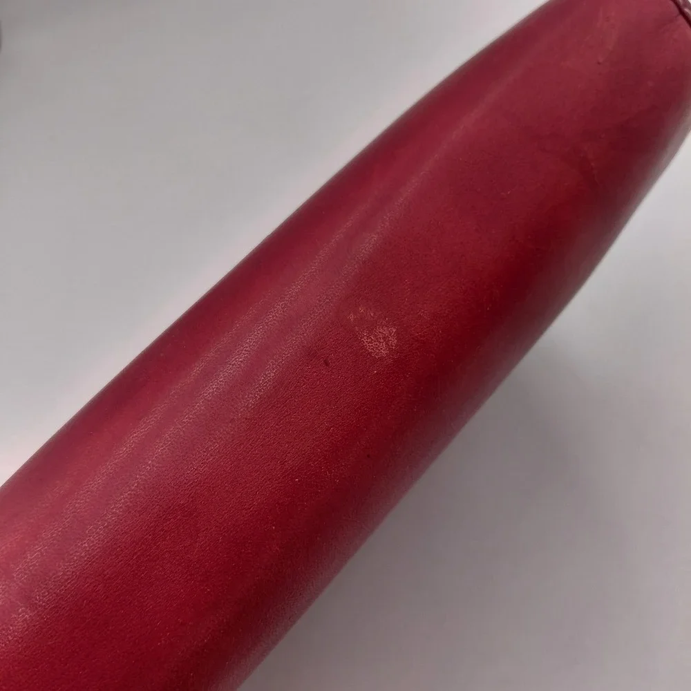 Franklin Covey Red Leather Zip Planner 7 Ring Binder Vtg 11